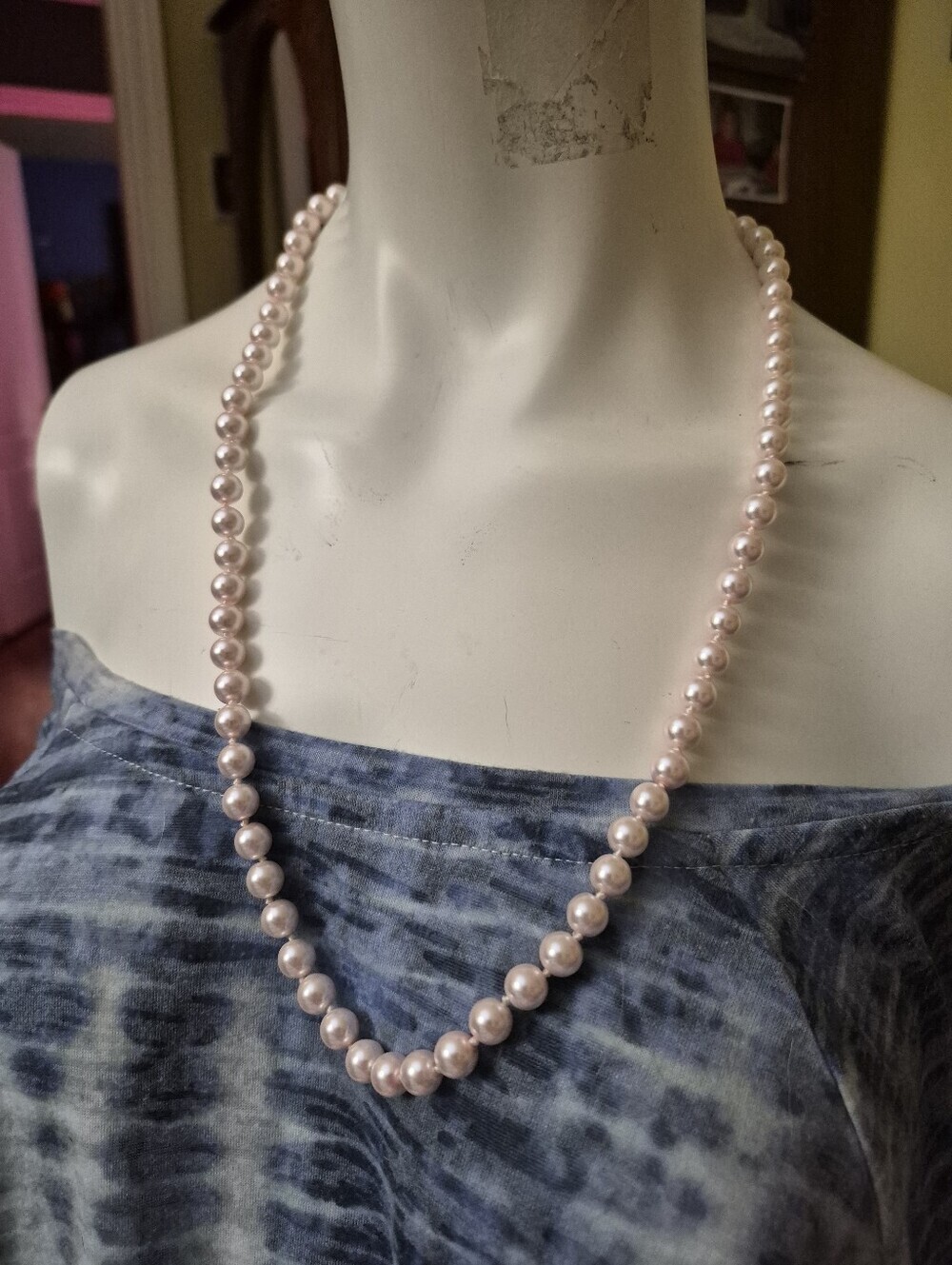 Fifth Avenue Collection Glass Pink Pearls Necklace